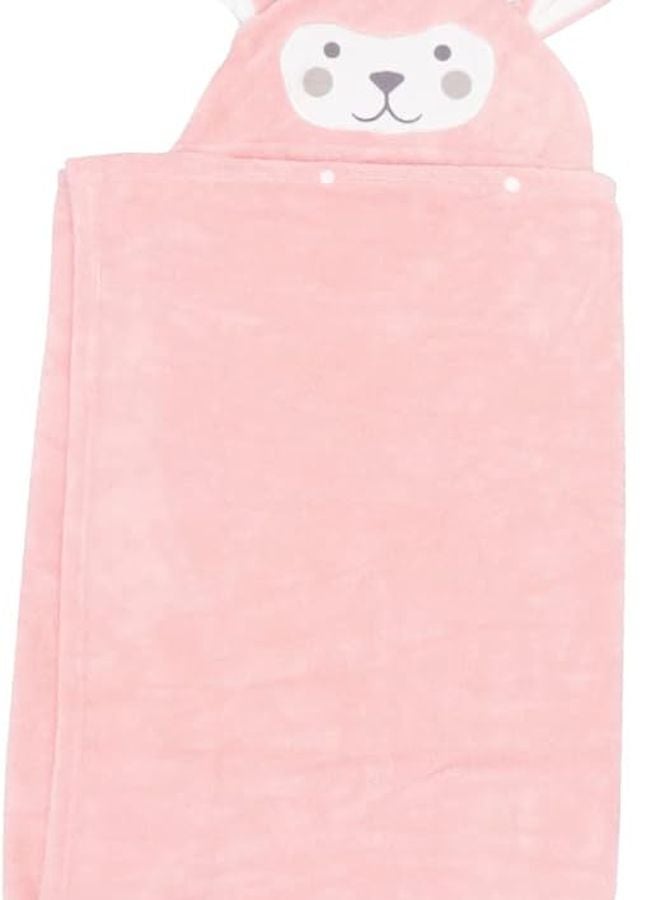 رداء حمام كرتوني وردي مع قلنسوة منشفة للأولاد والبنات ناعم قابل للتنفس للمسبح والشاطئ - Image 1